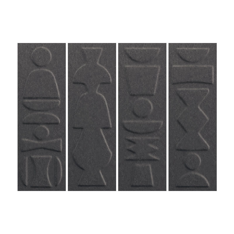 carrelage de la tour faience relief totem noir ebony