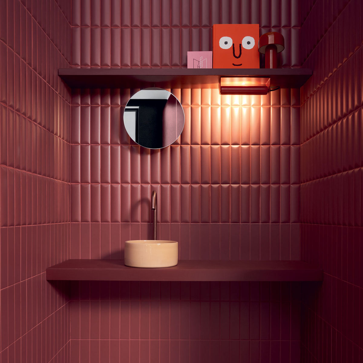 carrelage de la tour faience relief bordeaux mat quabis dune plain 2