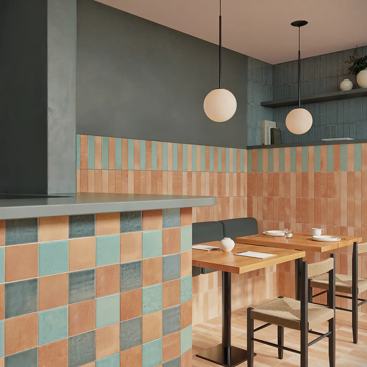 carrelage sol et mur restaurant