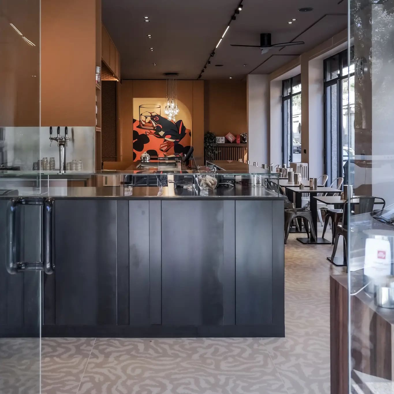 carrelage nok sol bar brasserie motif gris