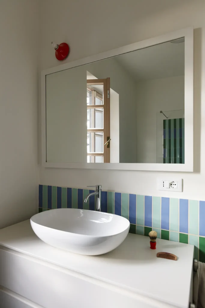 projet Brigida salle de bain bleu vert