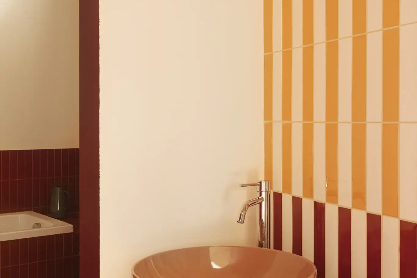projet Brigida salle de bain rouge