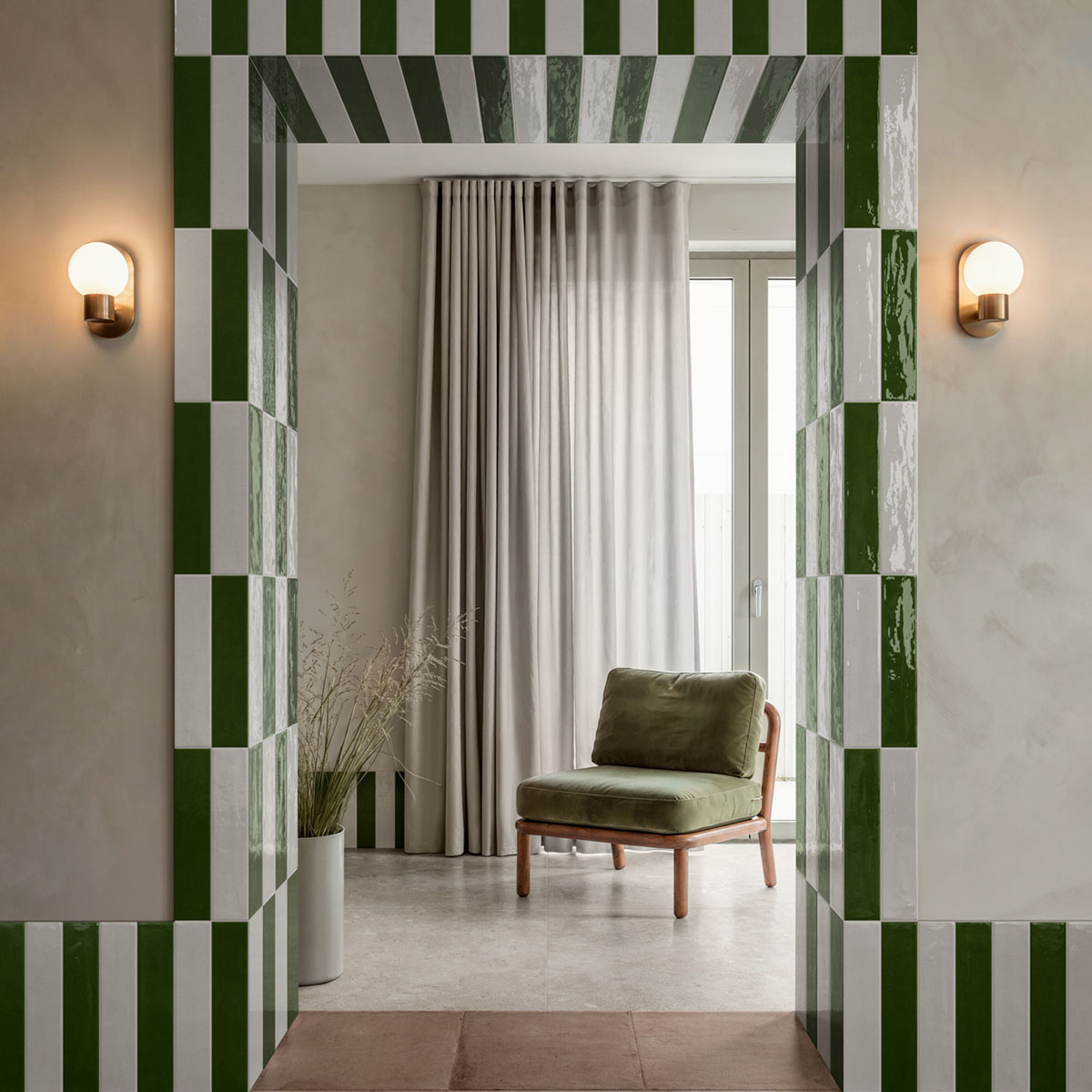 carrelage de la tour gres emaille vert blanc materlux 1