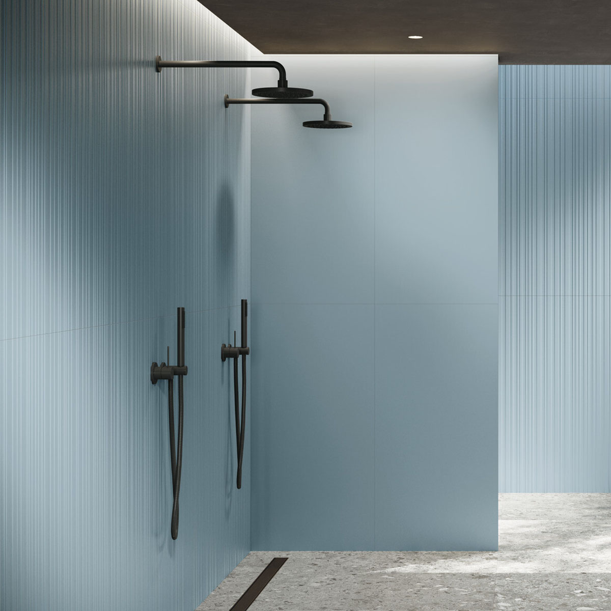 carrelage de la tour mural uni mat grand format bleu 2