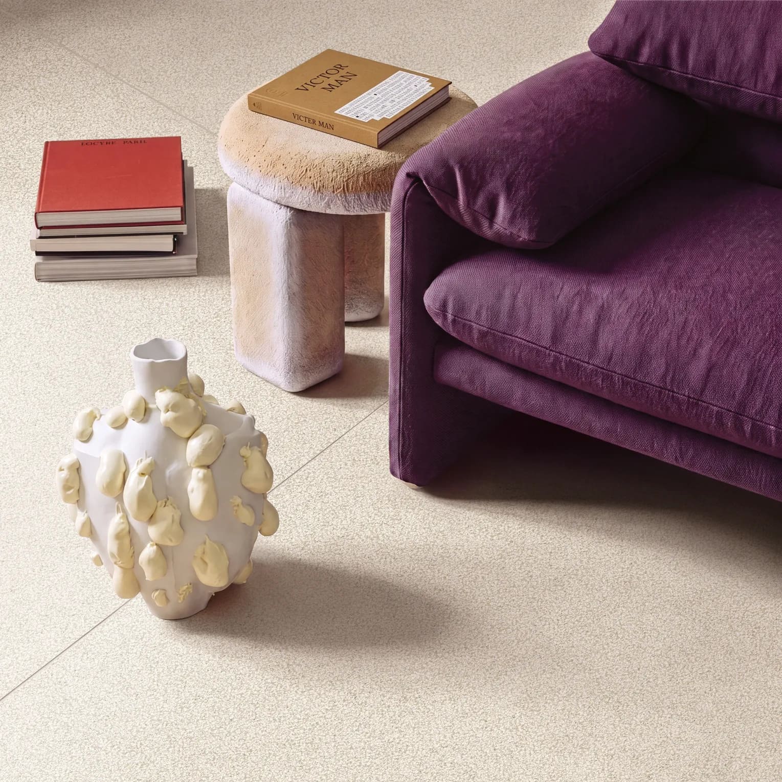 Carrelage Effet Tapis Quatap Écru en situation